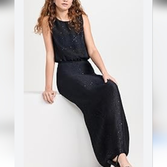 Betsy & Adam Black Sparkle Evening Gown - Picture 1 of 11